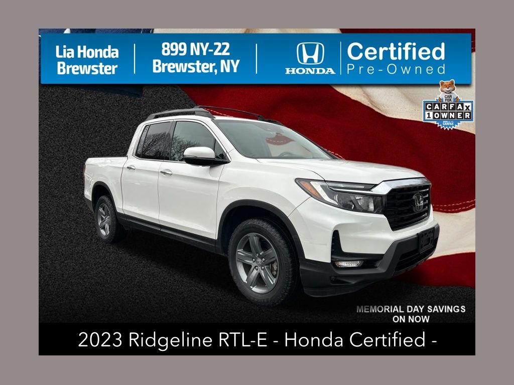 White 2023 Honda Ridgeline RTL-E AWD Pickup Truck All-Wheel Drive 9-Speed Automatic