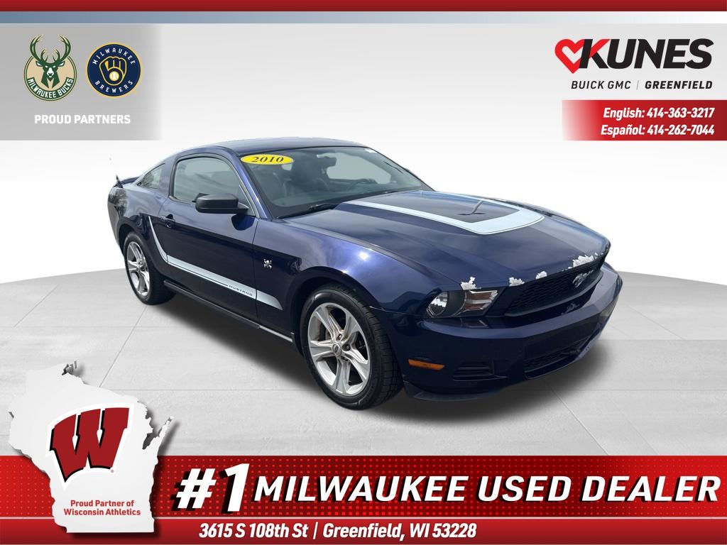 Blue 2010 Ford Mustang V6 Coupe RWD Coupe Rear-Wheel Drive 5-Speed Automatic