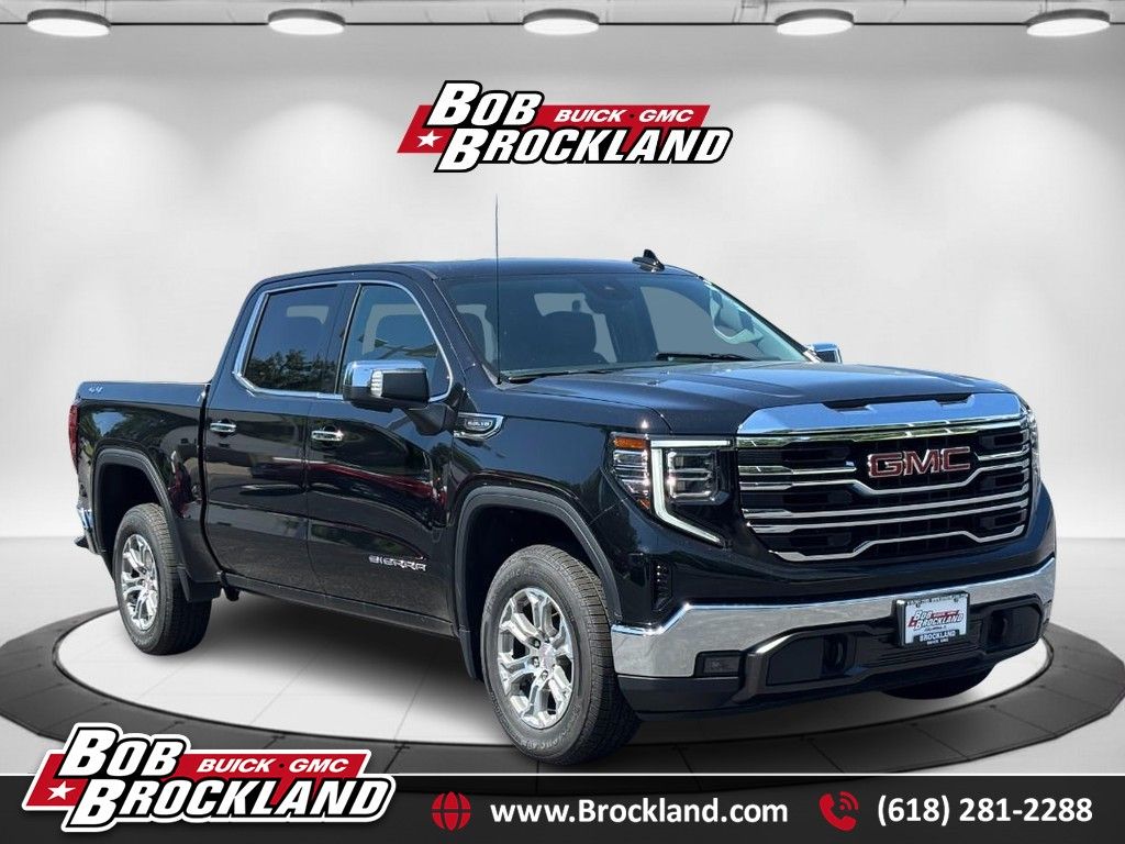 Onyx Black 2025 GMC Sierra 1500 SLT Crew Cab 4WD Pickup Truck Four-Wheel Drive Automatic