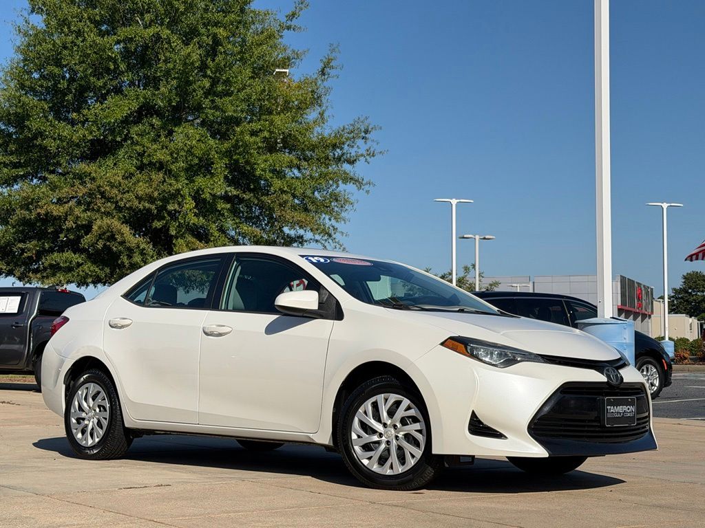 White (Blizzard Pearl) 2019 Toyota Corolla Sedan Front-Wheel Drive Continuously Variable Transmission