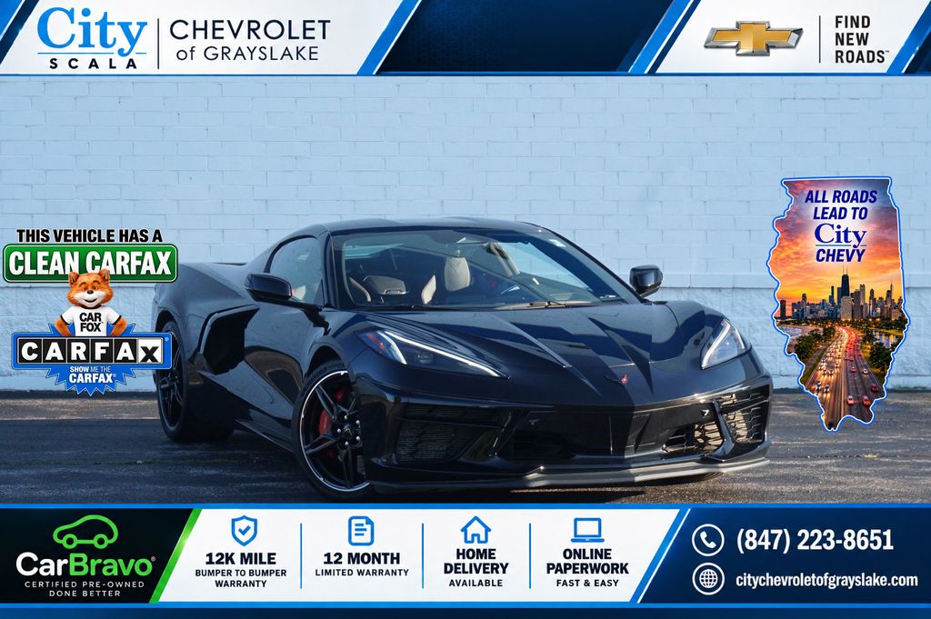 Black 2024 Chevrolet Corvette Coupe Rear-Wheel Drive 8-Speed Dual Clutch