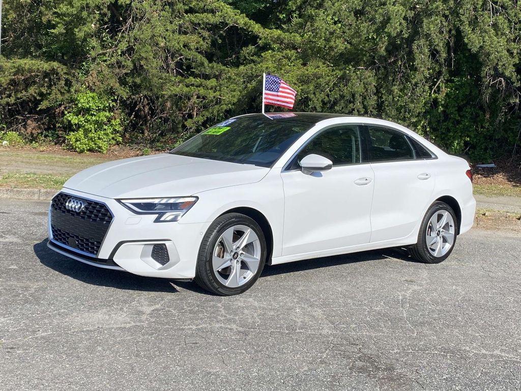 White 2024 Audi A3 Sedan Front-Wheel Drive 7-Speed Automatic