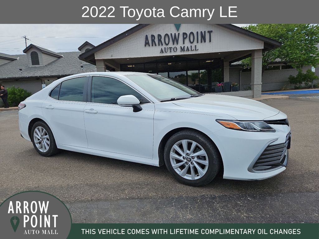 White 2022 Toyota Camry LE FWD Sedan Front-Wheel Drive 8-Speed Automatic