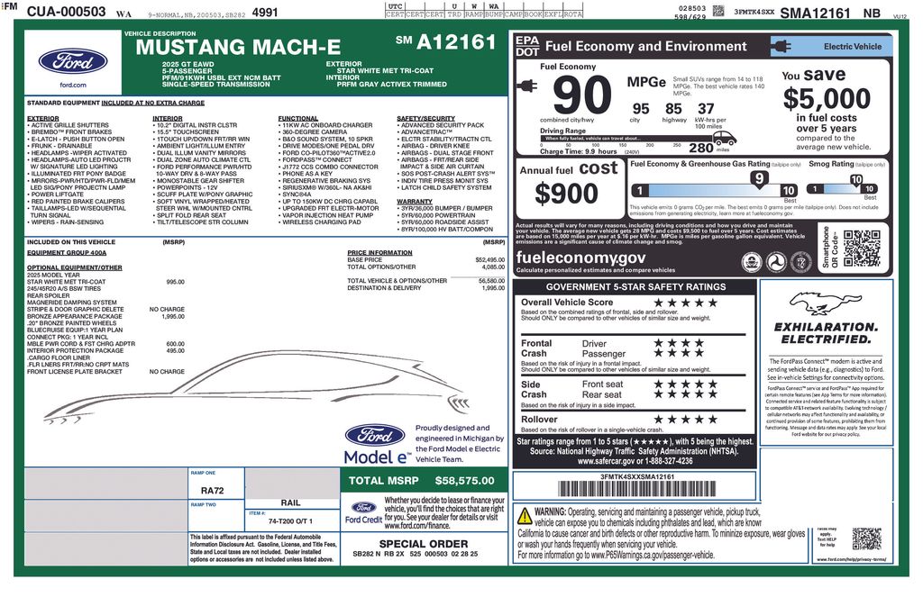 New 2025 Ford Mustang Mach-E GT 4D Sport Utility