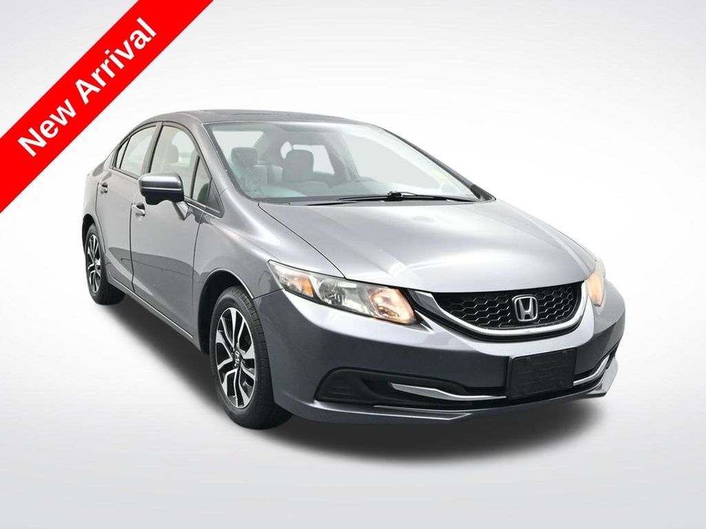 Gray (Modern Steel Metallic) 2015 Honda Civic Sedan Front-Wheel Drive Continuously Variable Transmission