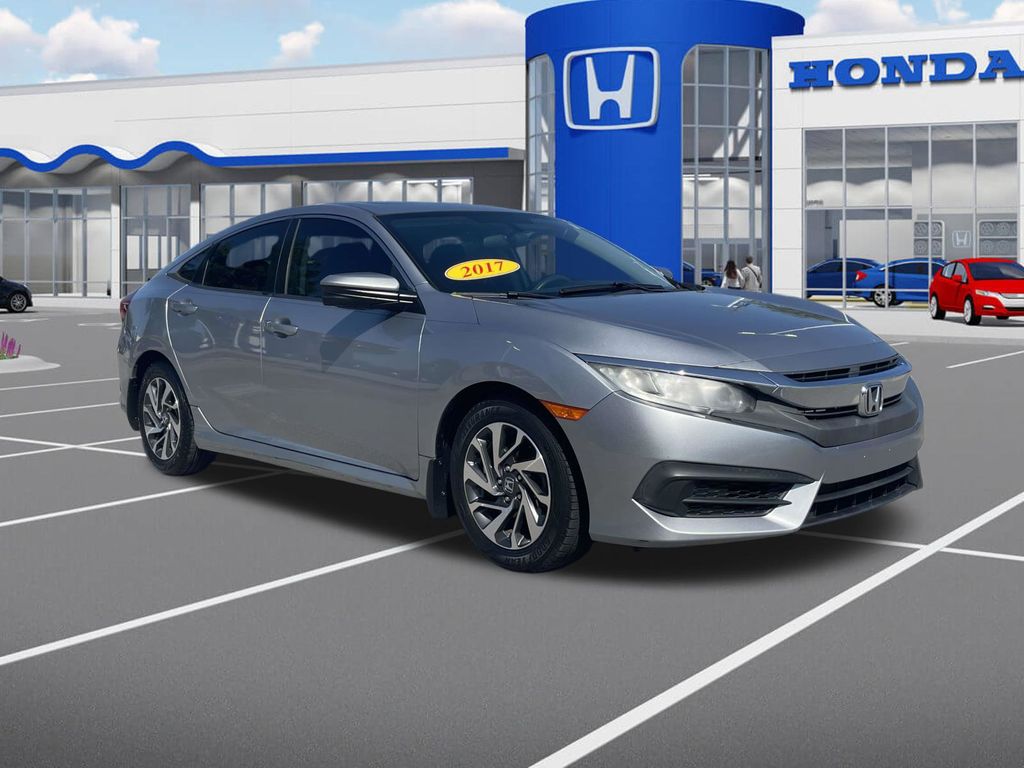Silver Metallic 2017 Honda Civic Sedan Front-Wheel Drive Continuously Variable Transmission