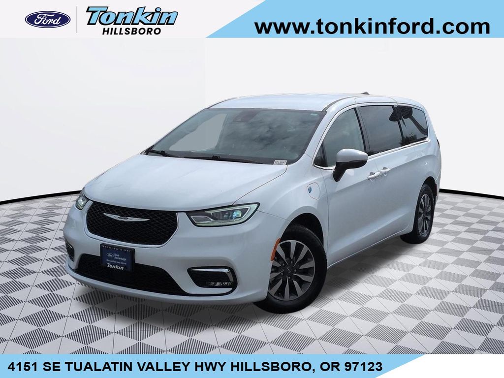 Bright White Clearcoat 2023 Chrysler Pacifica Hybrid Minivan Front-Wheel Drive Continuously Variable Transmission