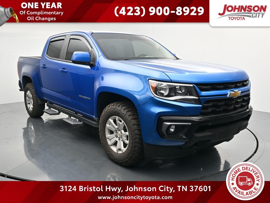 Bright Blue Metallic 2021 Chevrolet Colorado Pickup Truck Four-Wheel Drive 8-Speed Automatic