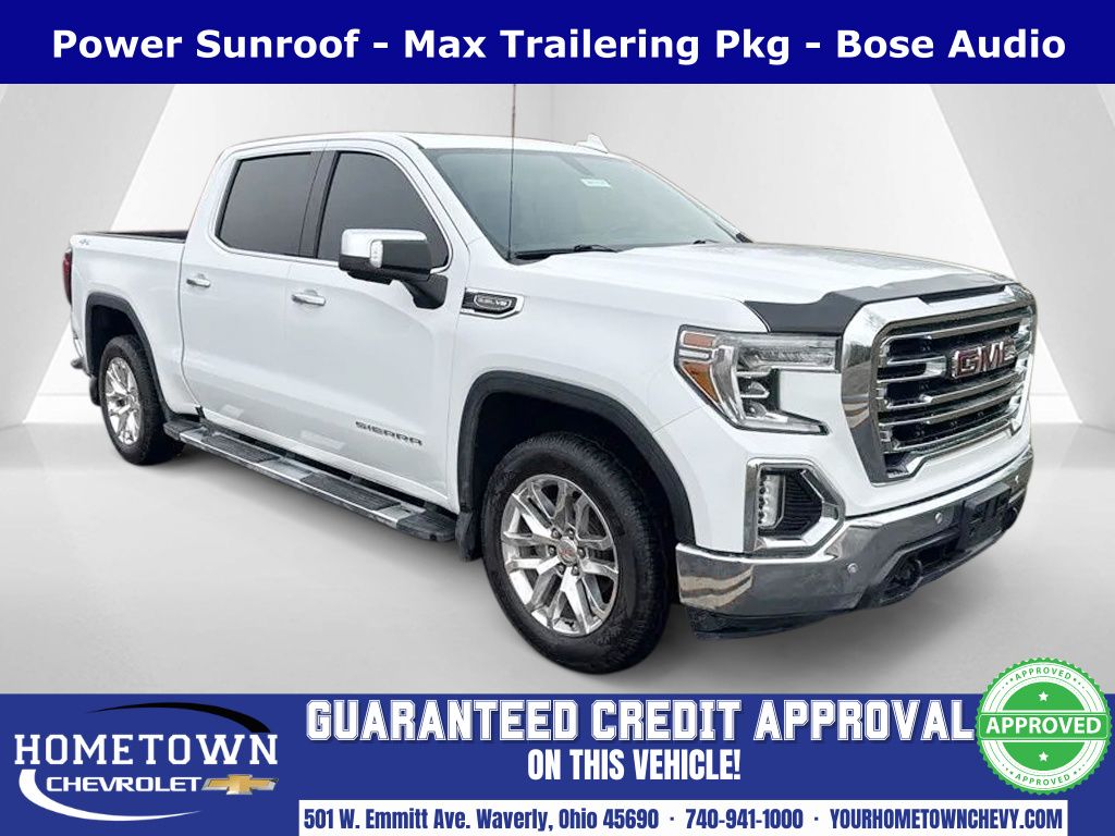 Summit White 2019 GMC Sierra 1500 SLT Crew Cab 4WD Pickup Truck Four-Wheel Drive 8-Speed Automatic