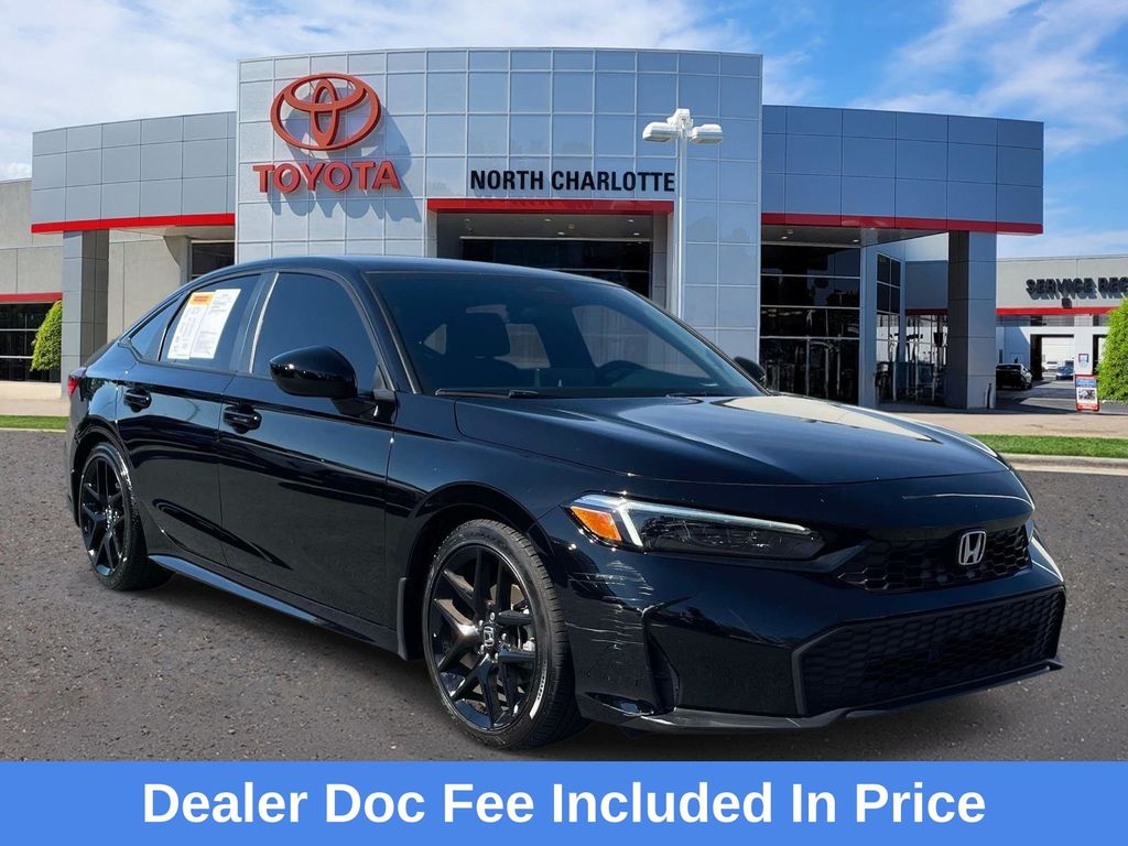 Crystal Black Pearl 2025 Honda Civic Sedan Front-Wheel Drive Continuously Variable Transmission