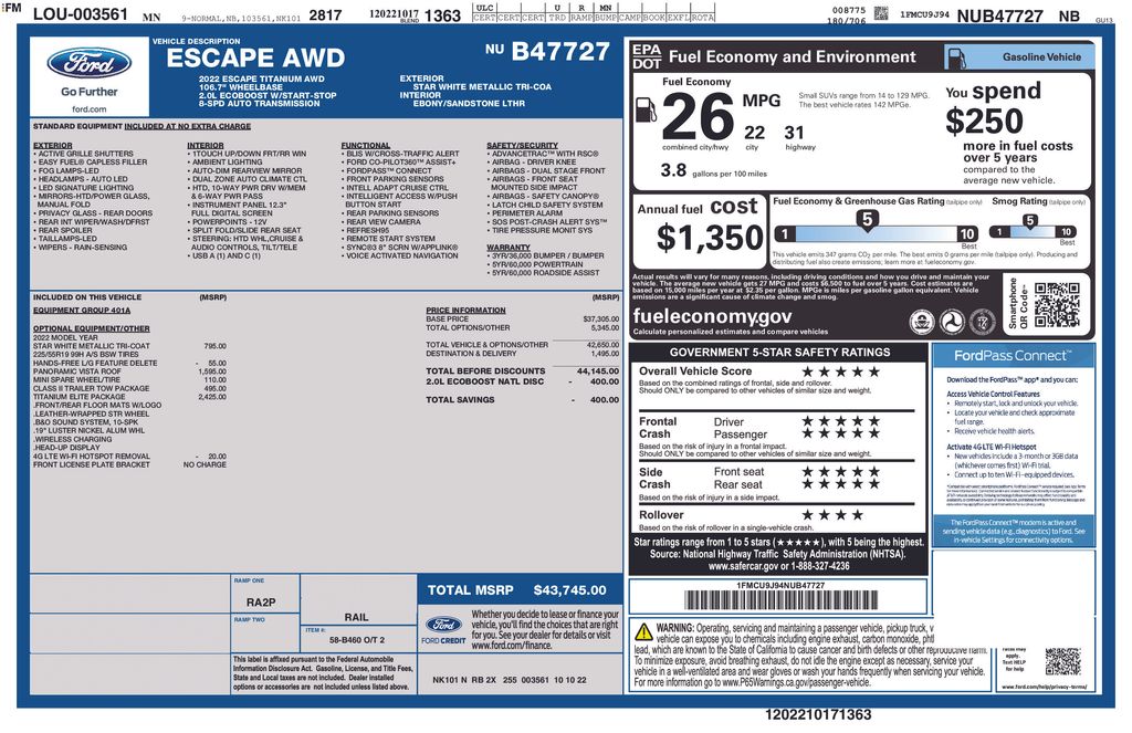 2022 Ford Escape Titanium