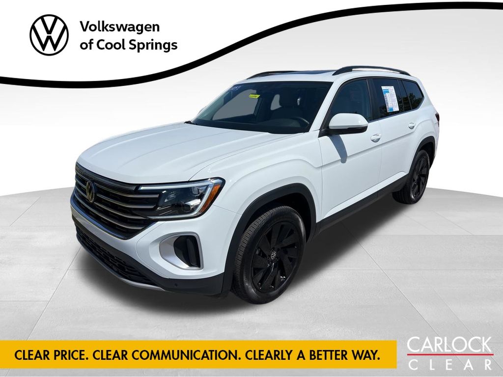 Pure White 2025 Volkswagen Atlas SE 4Motion with Technology SUV / Crossover All-Wheel Drive 8-Speed Automatic