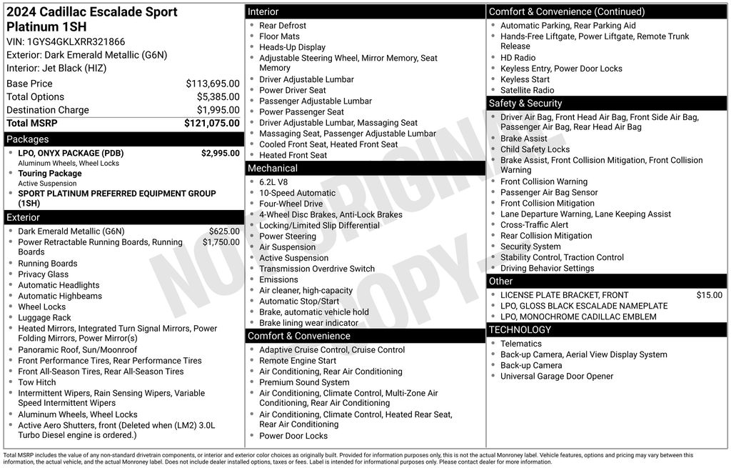 Used Car 2024 Cadillac Escalade  Sport Platinum For Sale Under $100,000 In Austin, Texas