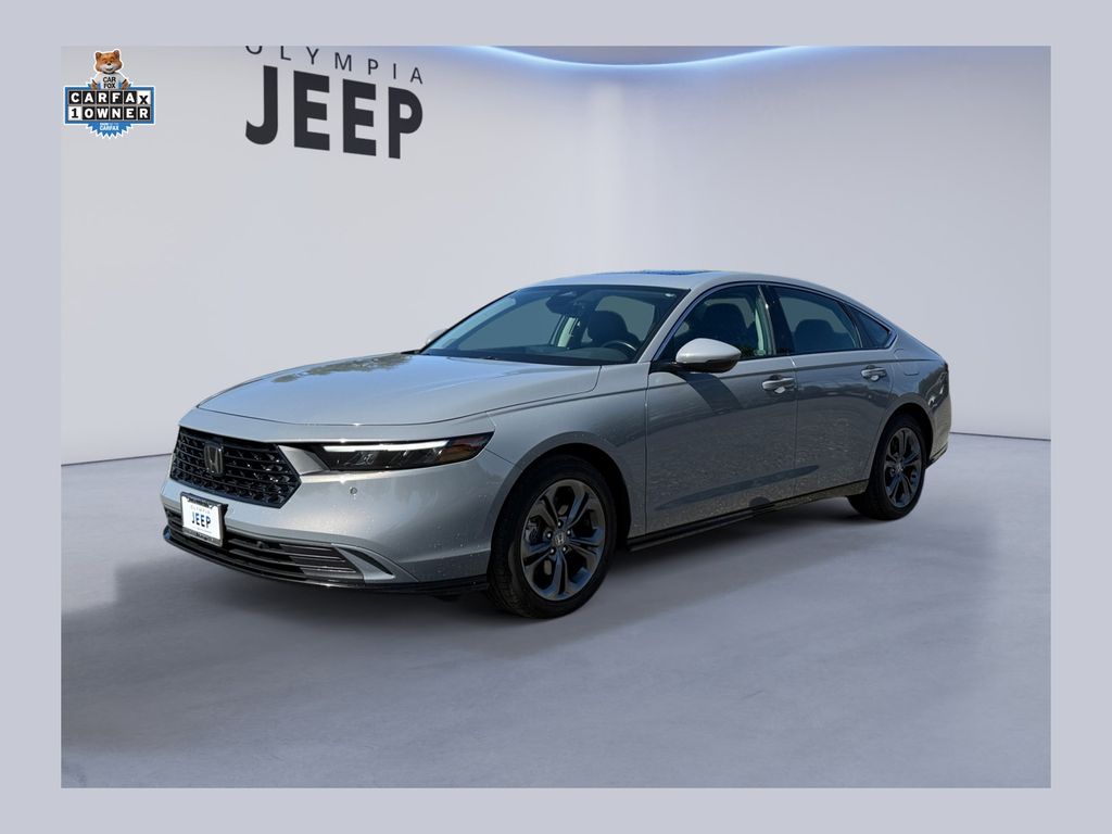 Gray 2024 Honda Accord Hybrid EX-L FWD Sedan Front-Wheel Drive Continuously Variable Transmission