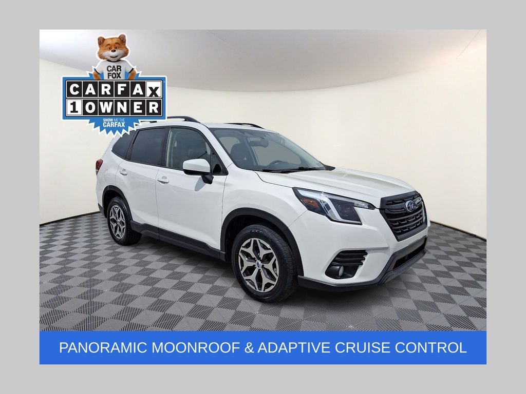 Crystal White Pearl 2023 Subaru Forester Premium Crossover AWD SUV / Crossover All-Wheel Drive Continuously Variable Transmission