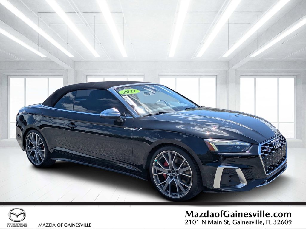 Black Metallic 2021 Audi S5 3.0T quattro Premium Plus Cabriolet AWD Convertible All-Wheel Drive 8-Speed Automatic