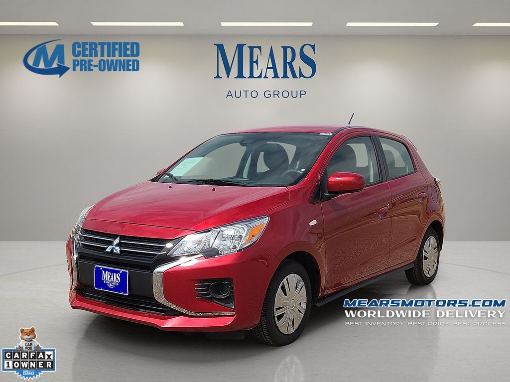 Infrared Metallic 2024 Mitsubishi Mirage ES FWD Hatchback Front-Wheel Drive Continuously Variable Transmission