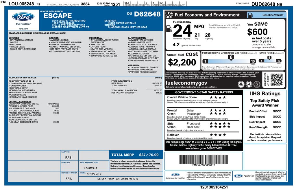 Used Car 2013 Ford Escape  Titanium For Sale Under $12,000 In Austin, Texas