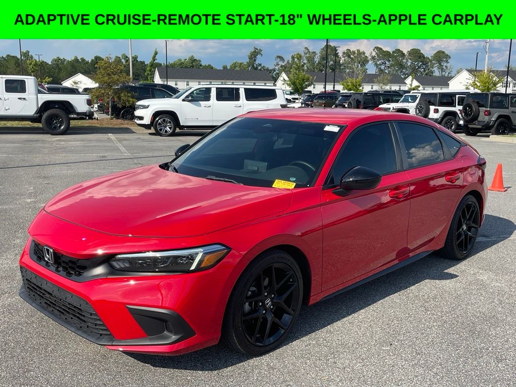 Rallye Red 2024 Honda Civic Hatchback Hatchback Front-Wheel Drive Continuously Variable Transmission