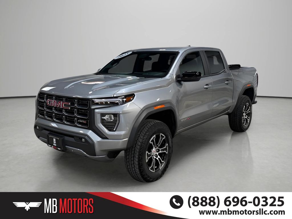 Gray 2025 GMC Canyon AT4 Crew Cab 4WD Pickup Truck Four-Wheel Drive 8-Speed Automatic