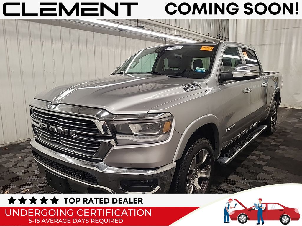 Billet Silver Metallic Clearcoat 2019 RAM 1500 Laramie Crew Cab 4WD Pickup Truck Four-Wheel Drive 8-Speed Automatic