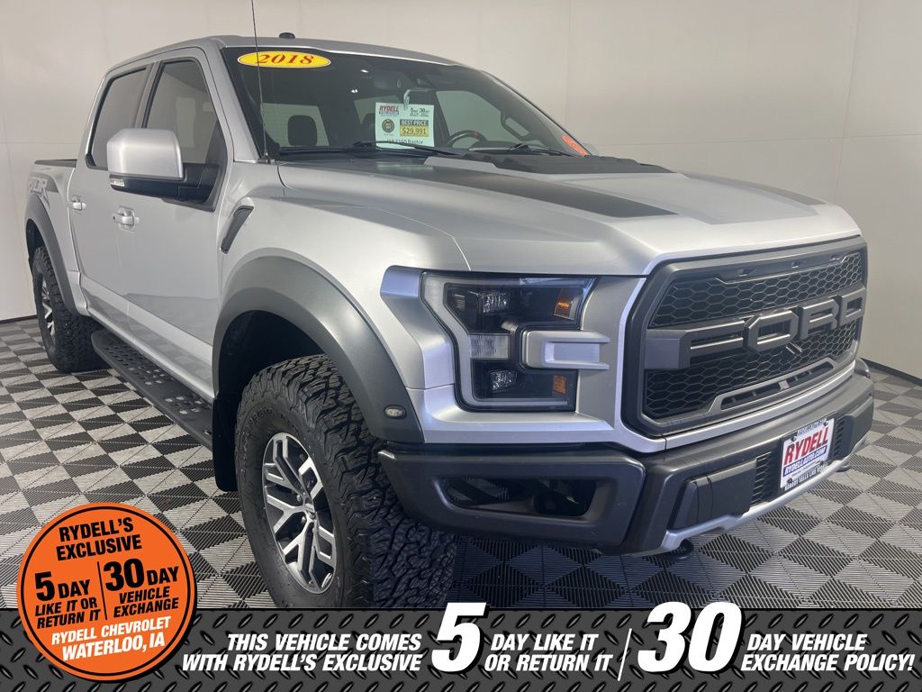 Ingot Silver 2018 Ford F-150 Raptor SuperCrew 4WD Pickup Truck Four-Wheel Drive Automatic