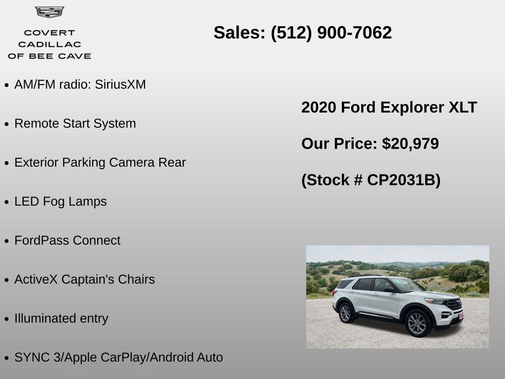 Used Car 2020 Ford Explorer  Xlt For Sale Under $25,000 In Austin, Texas