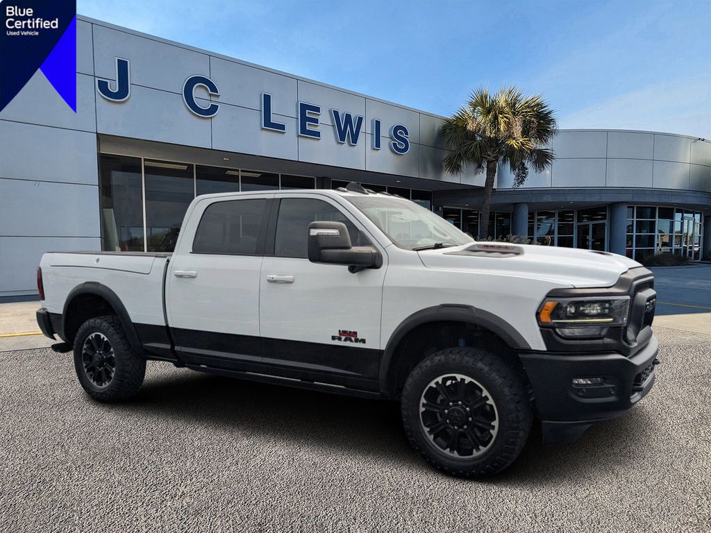 Bright White Clearcoat 2023 RAM 2500 Rebel Crew Cab 4WD Pickup Truck Four-Wheel Drive 8-Speed Automatic
