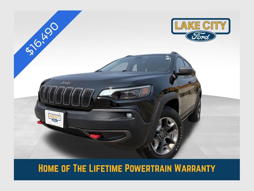Diamond Black Crystal Pearlcoat 2019 Jeep Cherokee SUV / Crossover Four-Wheel Drive 9-Speed Automatic