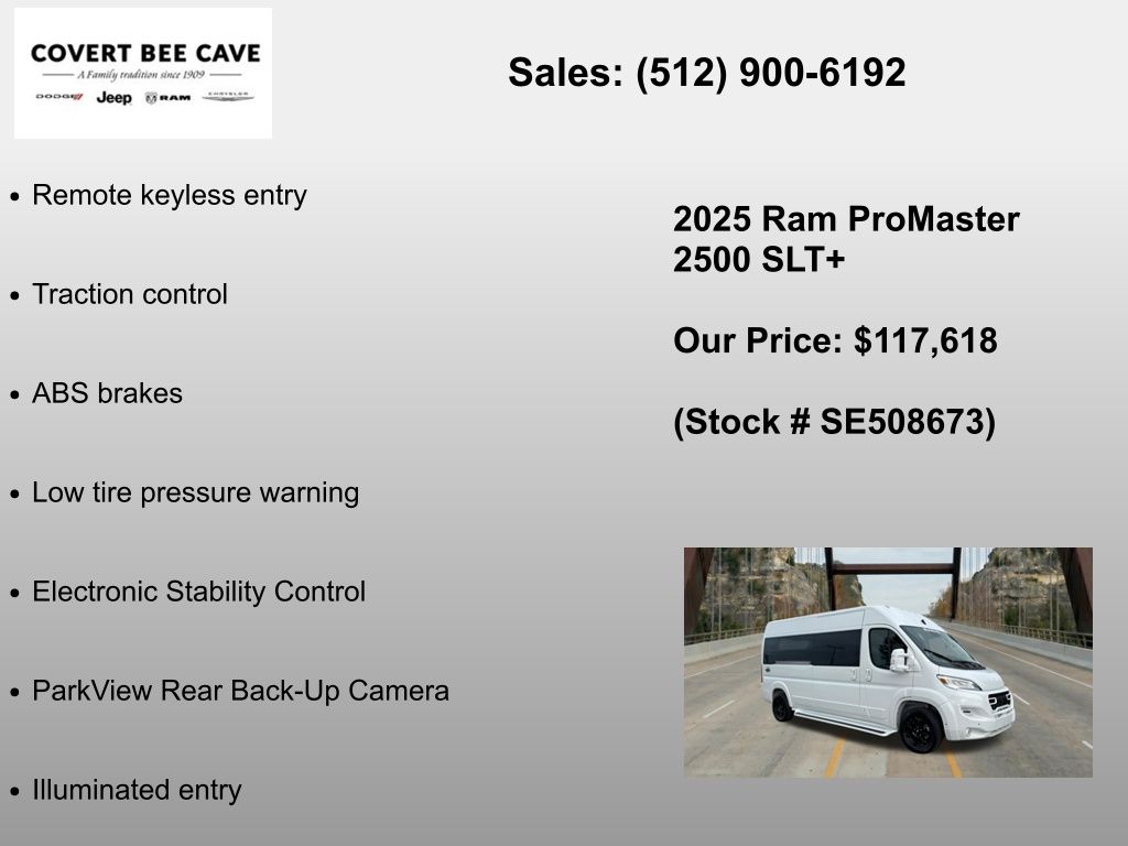 New Car 2025 Ram Promaster 2500 Window Van  High Roof For Sale Under $120,000 In Austin, Texas