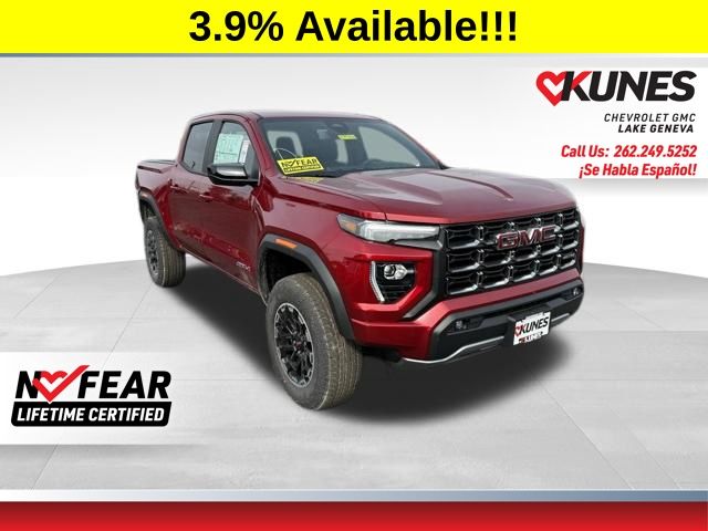Volcanic Red Tintcoat 2026 GMC Canyon AT4 Crew Cab 4WD Pickup Truck Four-Wheel Drive 8-Speed Automatic