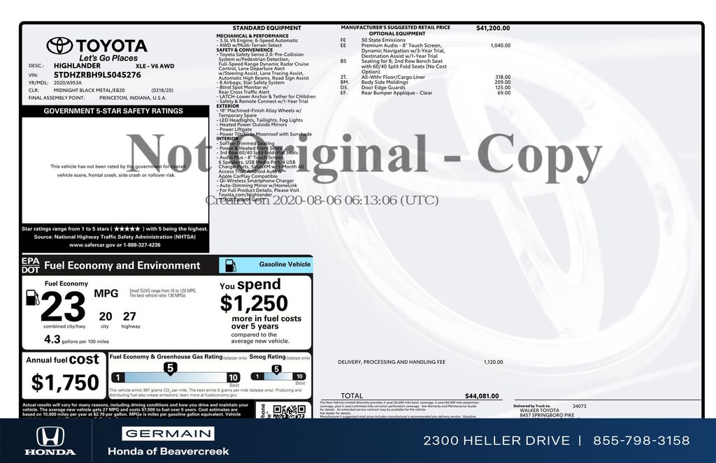 Used 2020 Black Toyota XLE image 33