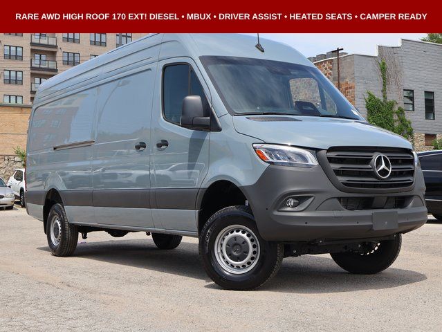 Blue Gray 2025 Mercedes-Benz Sprinter Cargo 2500 170 High Roof AWD Van All-Wheel Drive 9-Speed Automatic