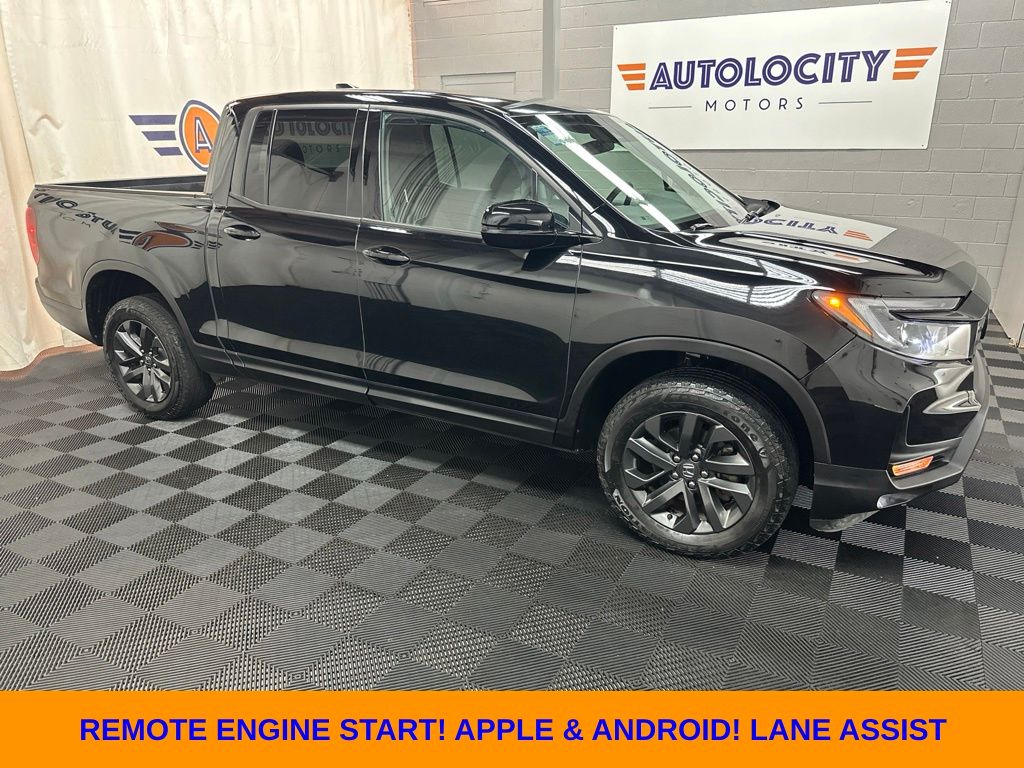 Black 2023 Honda Ridgeline Pickup Truck All-Wheel Drive 9-Speed Automatic