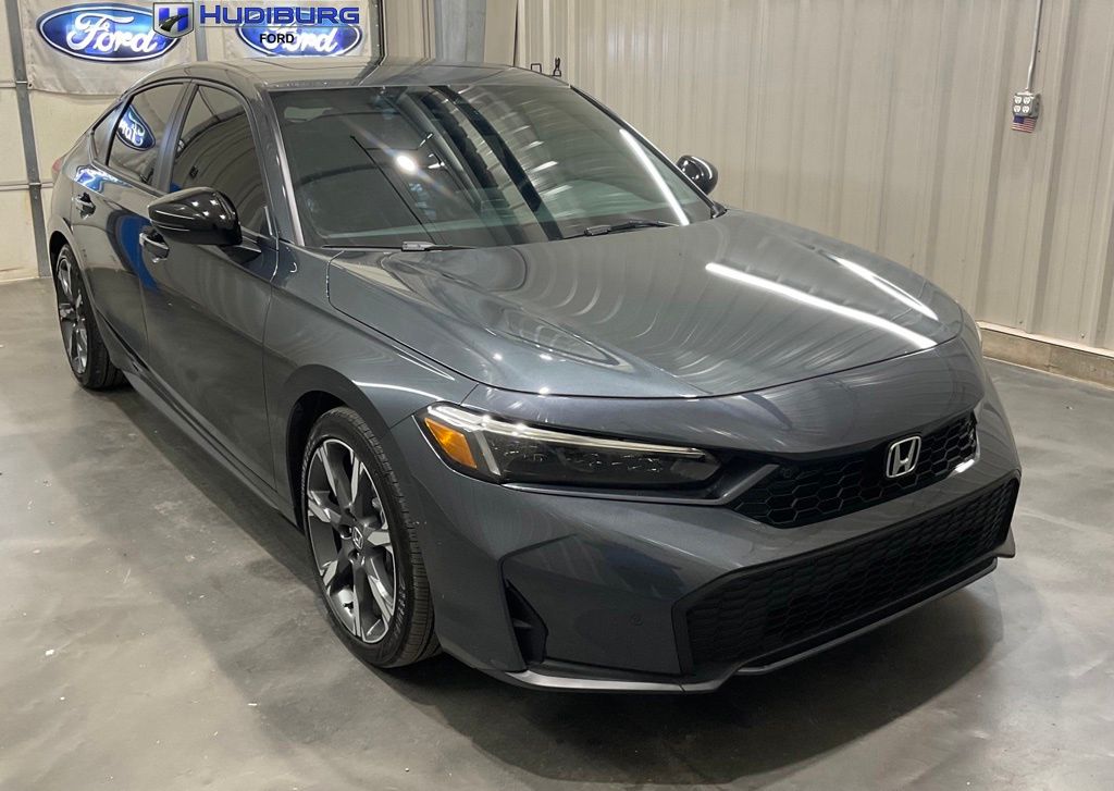 Gray Metallic 2026 Honda Civic Hybrid Hatchback Front-Wheel Drive Continuously Variable Transmission