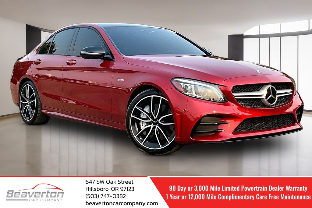 Red 2019 Mercedes-Benz C-Class Sedan All-Wheel Drive 9-Speed Automatic