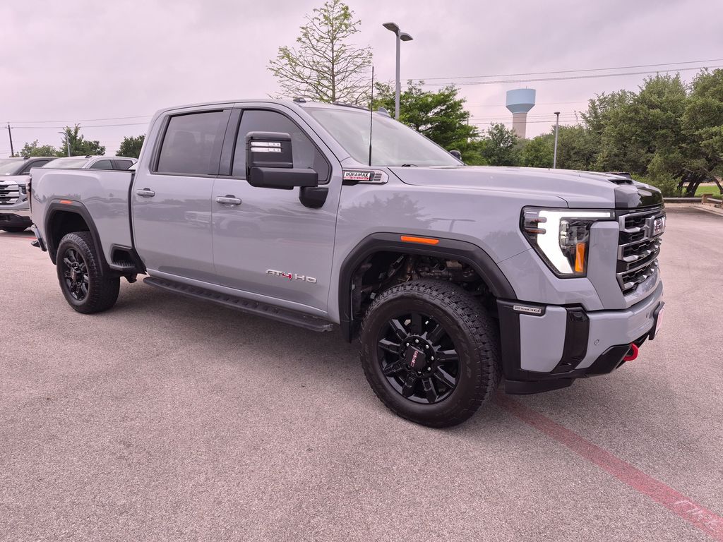 Gray 2025 GMC Sierra 2500HD AT4 Crew Cab 4WD Pickup Truck Four-Wheel Drive Automatic