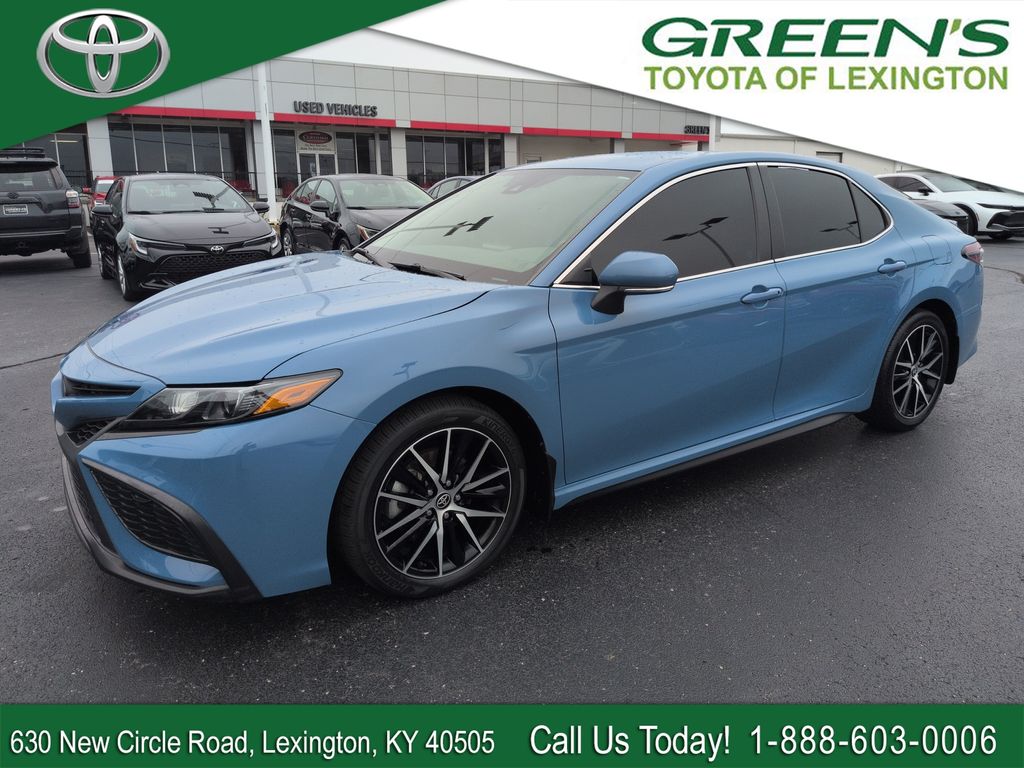 Blue 2023 Toyota Camry Hybrid Sedan Front-Wheel Drive Continuously Variable Transmission