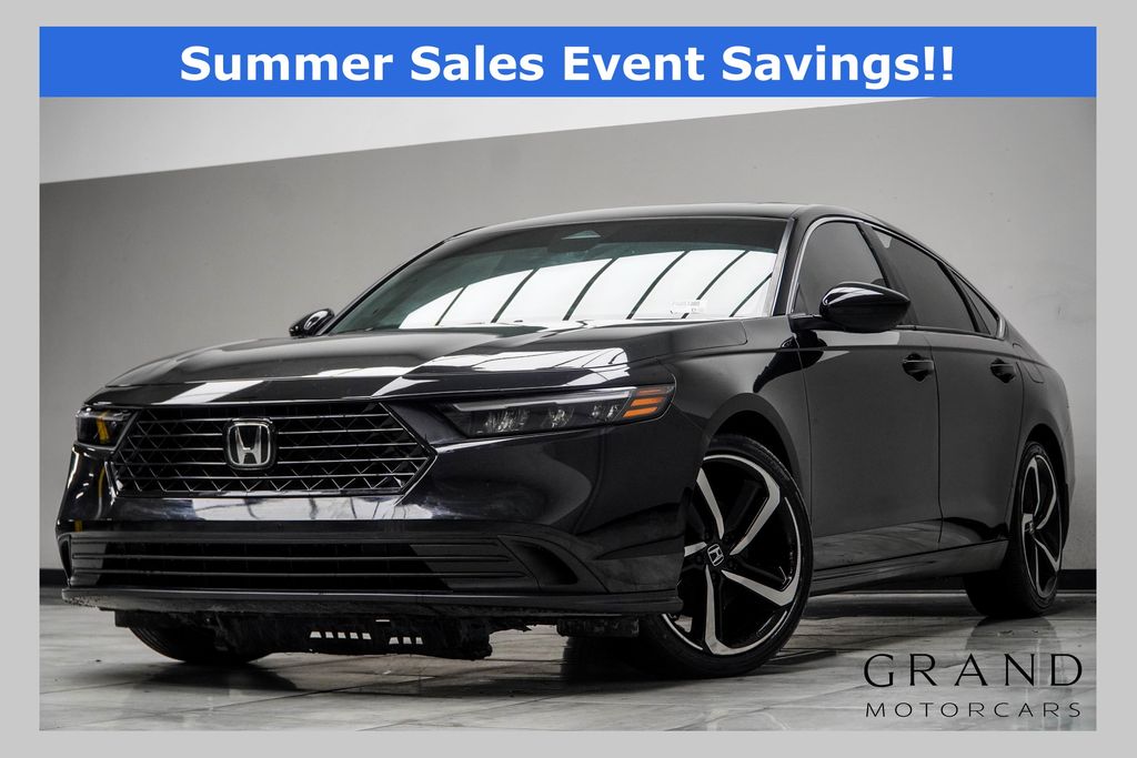 Crystal Black Pearl 2023 Honda Accord Hybrid Sport FWD Sedan Front-Wheel Drive Continuously Variable Transmission