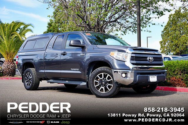 Magnetic Gray Metallic 2014 Toyota Tundra SR5 Double Cab 5.7L 4WD Pickup Truck Four-Wheel Drive 6-Speed Automatic Overdrive