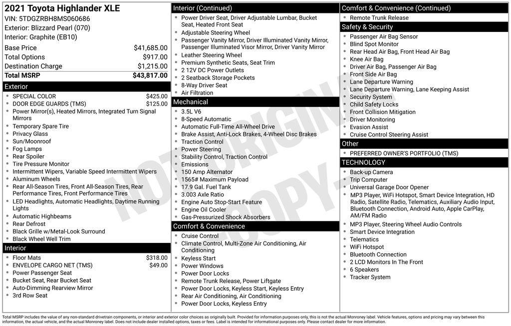 2021 Toyota Highlander XLE