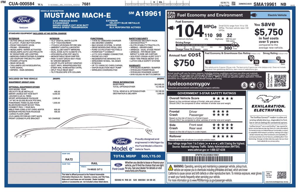 New 2025 Ford Mustang Mach-E Premium 4D Sport Utility