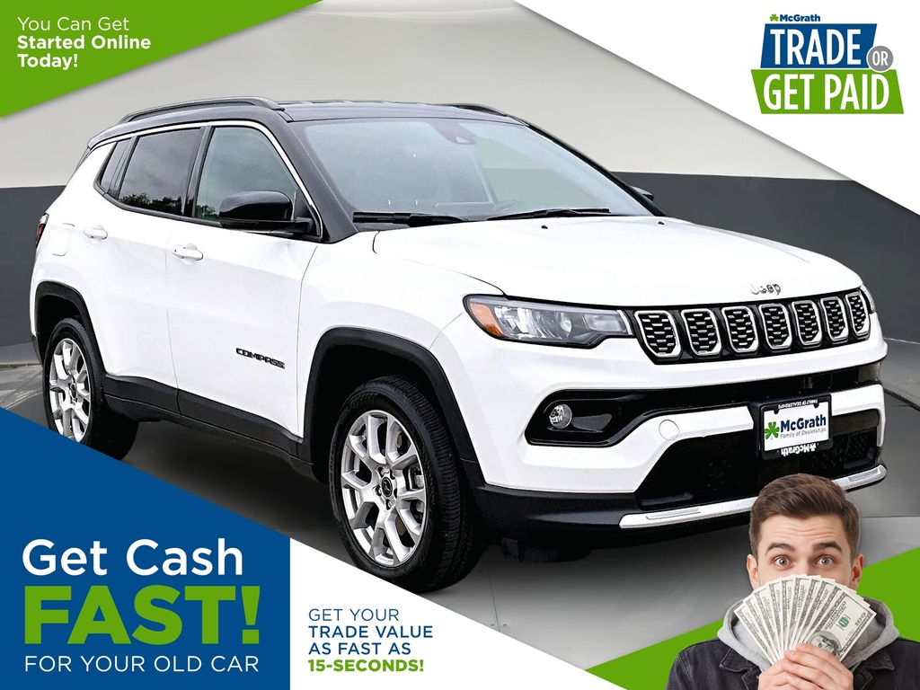 Bright White Clearcoat 2025 Jeep Compass SUV / Crossover Four-Wheel Drive 8-Speed Automatic