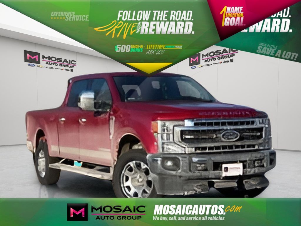 Red 2021 Ford F-350 Super Duty Lariat Crew Cab 4WD Pickup Truck Four-Wheel Drive Automatic