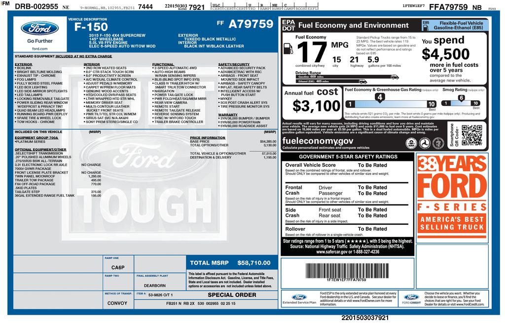2015 Ford F-150 Platinum