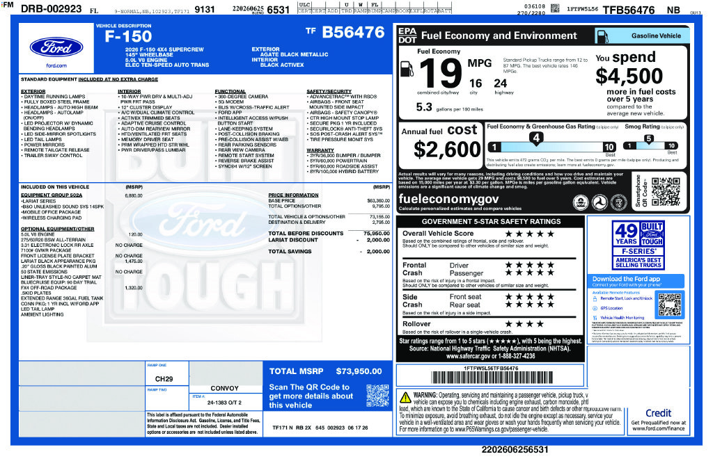New 2026 Black Ford Lariat image 13