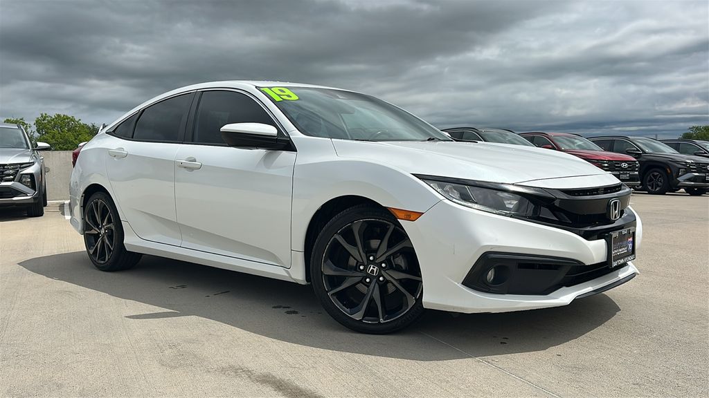 2019 Honda Civic Sport White at Joe Myers Mazda Kia