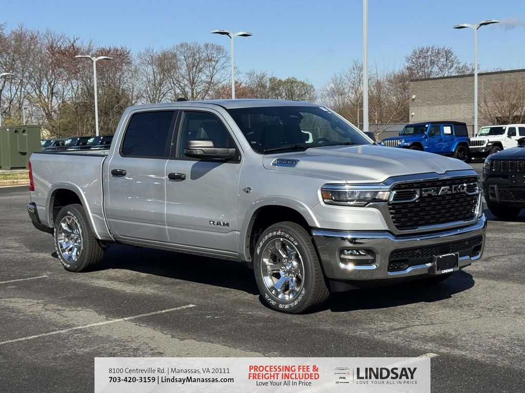 Silver Zynith 2026 RAM 1500 Big Horn Crew Cab 4WD Pickup Truck Four-Wheel Drive 8-Speed Automatic