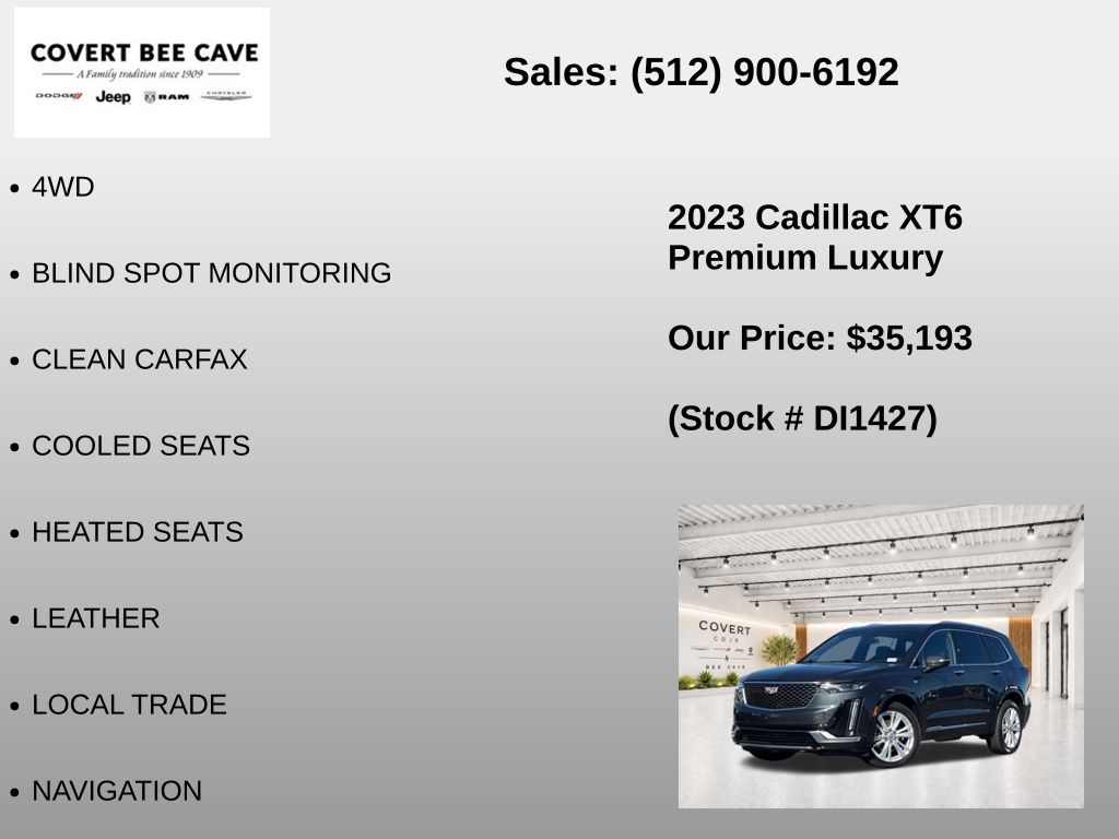Used Car 2023 Cadillac Xt6  Premium Luxury For Sale Under $40,000 In Austin, Texas