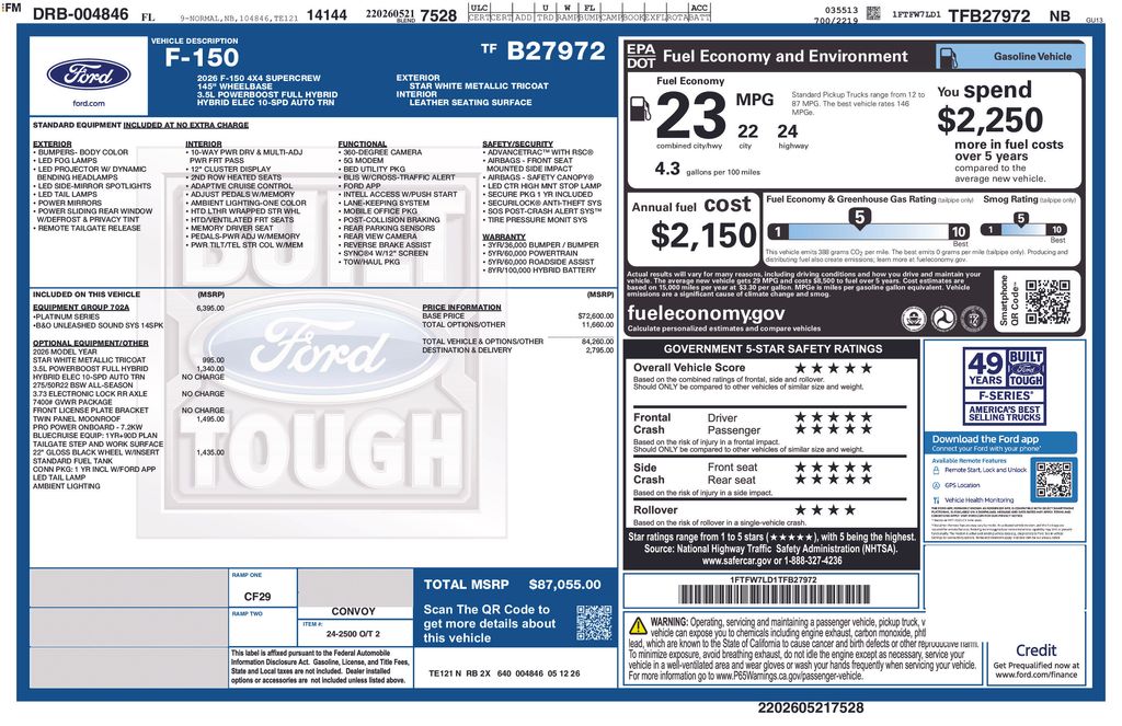 New 2026 White Ford Platinum image 10
